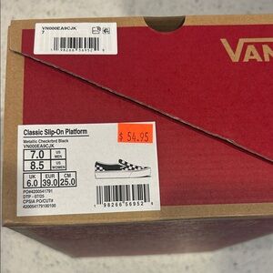 Vans Metallic Checkered Slip-On Platform Shoes